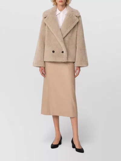Max Mara Mxmcambusa Alpaca And Cashmere Fur Jacket In Brown