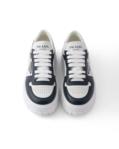 Prada Leather Sneakers In Black