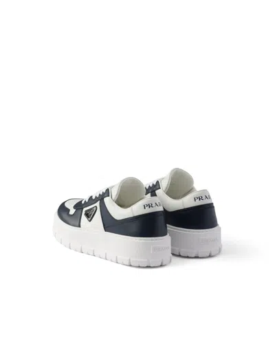 Prada Leather Sneakers In Black