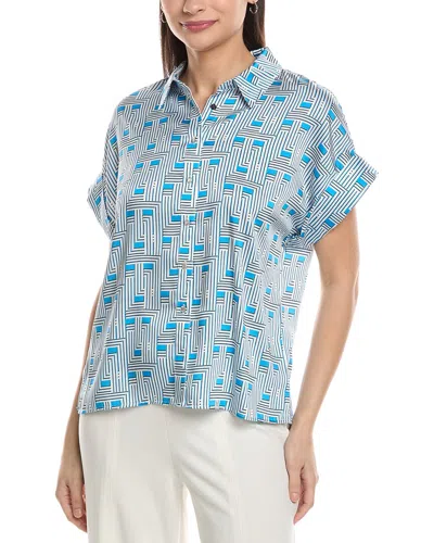 Karl Lagerfeld Printed Blouse In Blue