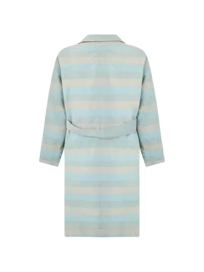 Moorer Horizontal-stripe Coat In Blue
