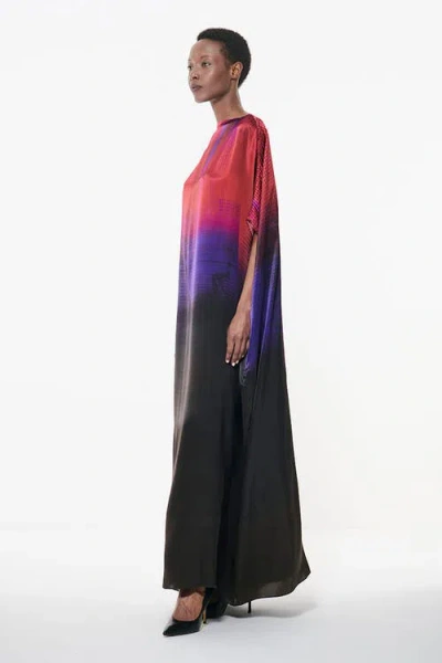 Leem Gradient Printed Kaftan In Multicolor