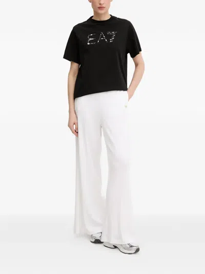 Ea7 White Regular Elasticated Pants In White