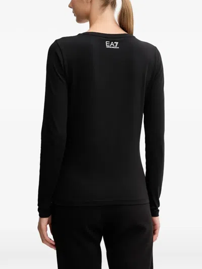 Ea7 Long-sleeved T-shirt In Black