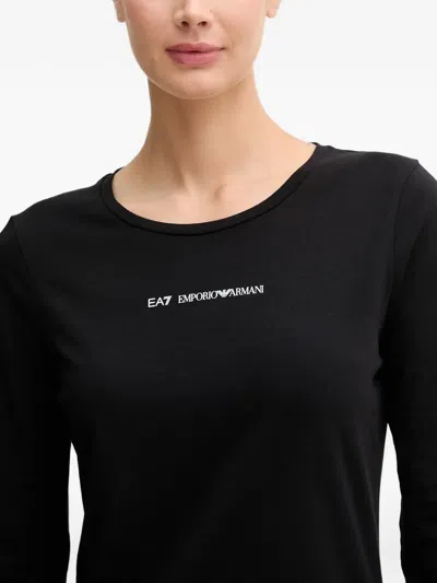 Ea7 Long-sleeved T-shirt In Black