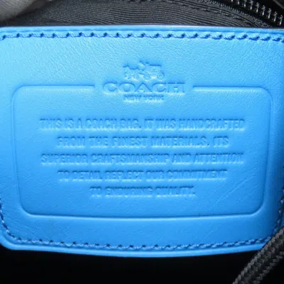 Pre-owned Coach Blue Navy Leather Backpack () In Blue, Navy