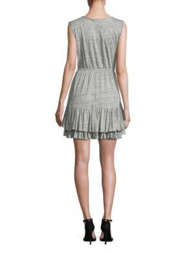 Shop Rebecca Taylor Linen Jersey Dress In Grey