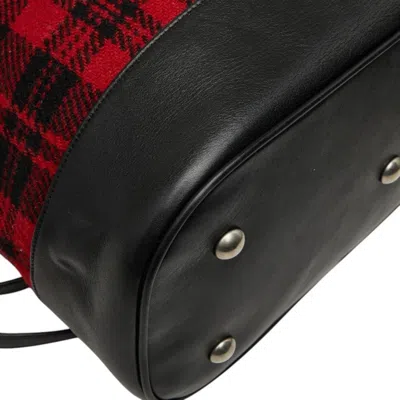 Pre-owned Saint Laurent Red Color Leather Wool Backpack ()