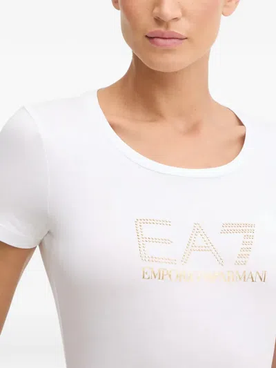 Ea7 Studded T-shirt In White