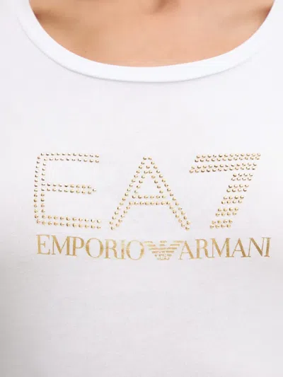 Ea7 Studded T-shirt In White