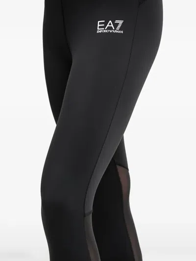 Ea7 Dynamic Athlete Mesh-panel Leggings In Schwarz