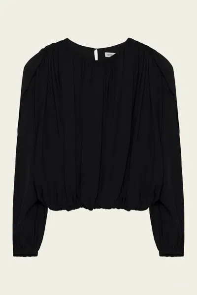 Simkhai Frida Draped Long-sleeve Top In Black