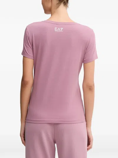 Ea7 Logo T-shirt In Purple