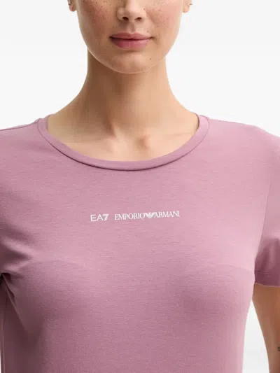Ea7 Logo T-shirt In Purple