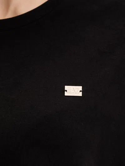 Ea7 Logo-plaque T-shirt In Black