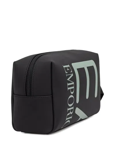 Ea7 Logo-print Make Up Bag In Black