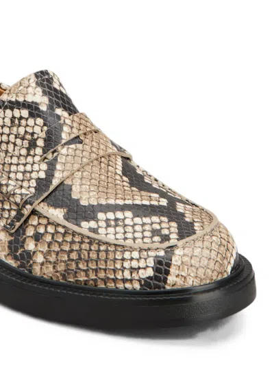 Tod's Python Embossed Leather Penny Loafer In Neutral