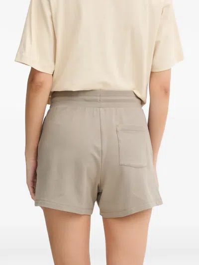 Ea7 Drawstring Logo-plaque Shorts In Brown