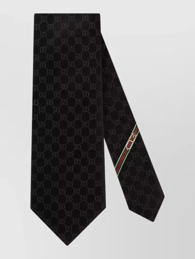Gucci Gg Pattern Silk Tie In Black