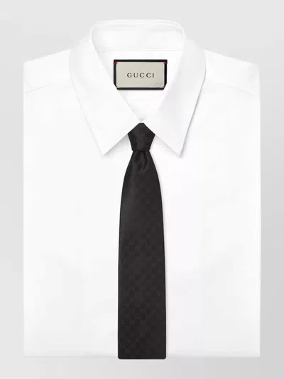 Gucci Gg Pattern Silk Tie In Black