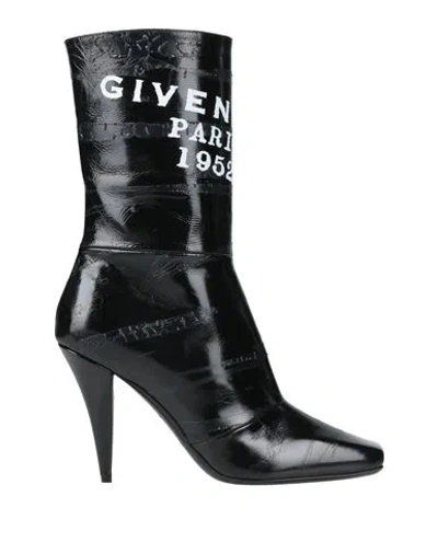 Givenchy Leather Sliced Square Tape Ankle Boots With 9.5 Cm Heel In Black