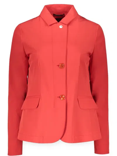 Moorer Logo-button Flap-pocket Blazer In Red