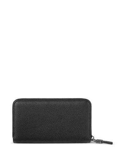 Brunello Cucinelli Grained Calfskin Wallet With Shiny Zipper Pull In Pattern