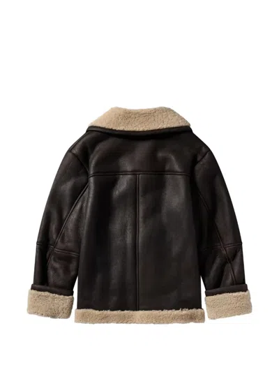 Simone Rocha Double-breasted Shearling Jacket In Black
