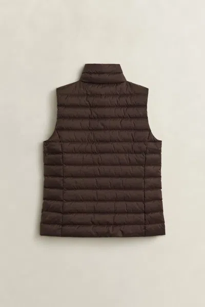 Gant Light Down Vest In Deep Brown