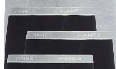 Hanes 6-pack Assorted Boxer Briefs In Black/ Grey