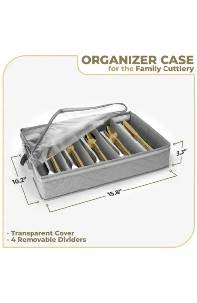 Sorbus Fabric Flatware Storage Chest In Silver