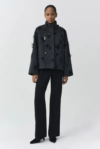 Simkhai Tech Fabric Button-front Jacket With Patch Pockets In Gray