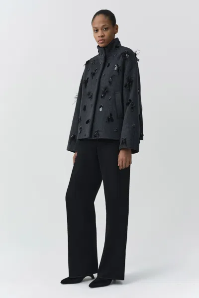 Simkhai Tech Fabric Button-front Jacket With Patch Pockets In Gray