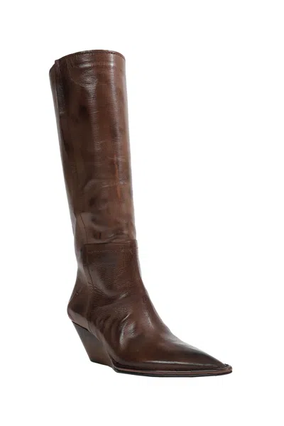 Capasa Leather Boots In Brown