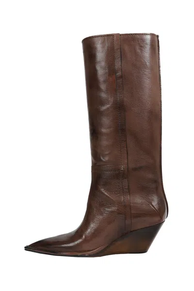 Capasa Leather Boots In Brown