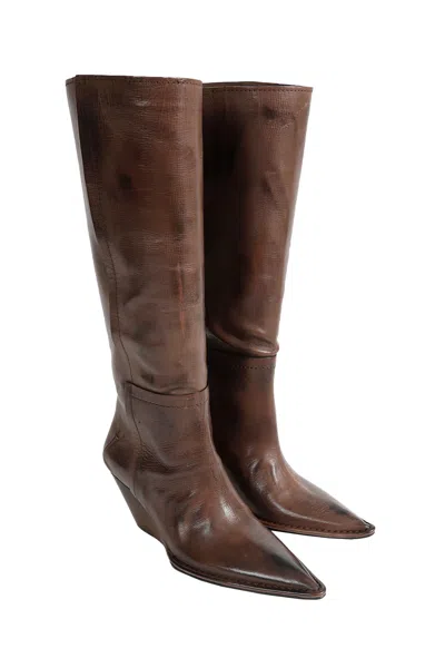 Capasa Leather Boots In Brown