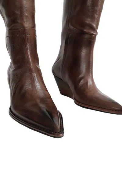 Capasa Leather Boots In Brown