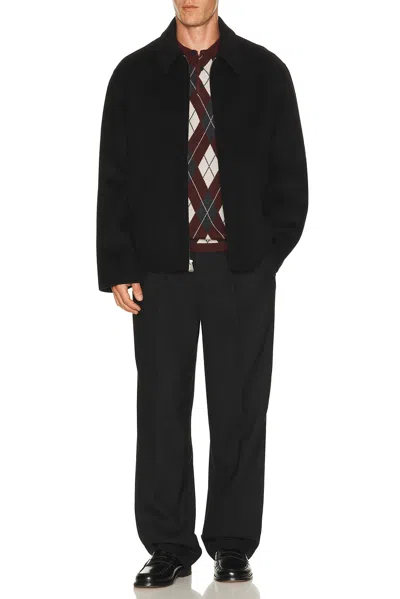 Simkhai Callum Argyle Cashmere Long Sleeve Polo In Fig Multi