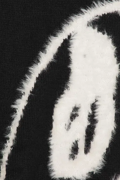 Y-3 Wool Blend Crew Neck Sweater Graphic In Black