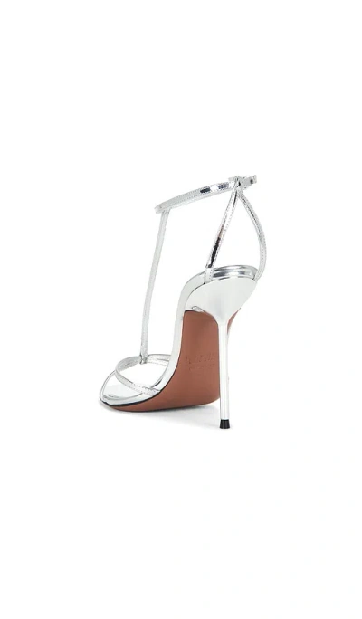 Paris Texas Lidia T Leather T-strap High Heel Sandals In Silver