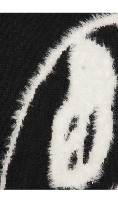 Y-3 Wool Blend Crew Neck Sweater Graphic In 블랙