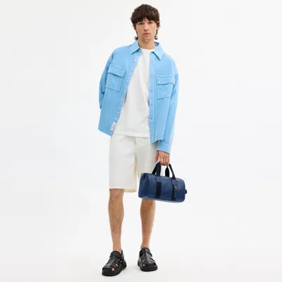 Coach Outlet Explorer Duffle Bag 28 In Silver/deep Blue