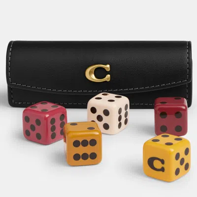 Coach Outlet Dice Set In Brass/black