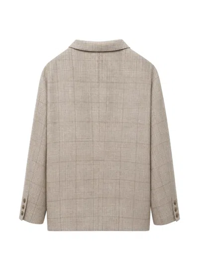 Tombolini Check-pattern Notched-lapel Blazer In Neutral