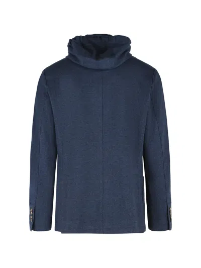 Eleventy Blue Polyester-blend Single-breasted Blazer In Blue