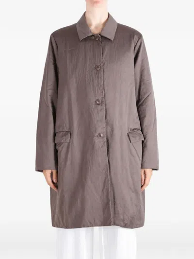 Casey Casey Button-fastening Flap-pocket Coat In Brown