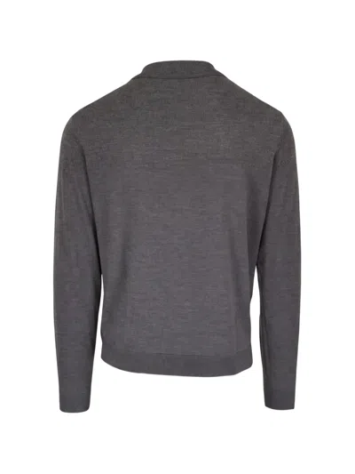 Peter Millar Button-up Collared Cardigan In Black