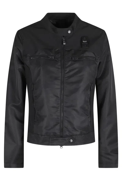 Blauer Black Melba Glitter Patch Zipped Polyamide Jacket In Multi