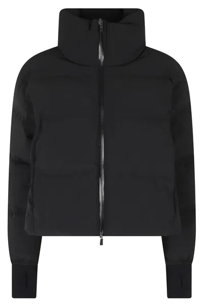 Herno Black High Neck Double-slider Zip Polyamide Jacket In Black