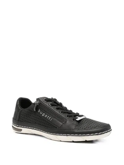 Bugatti Perforated Side-zip Sneakers In Black